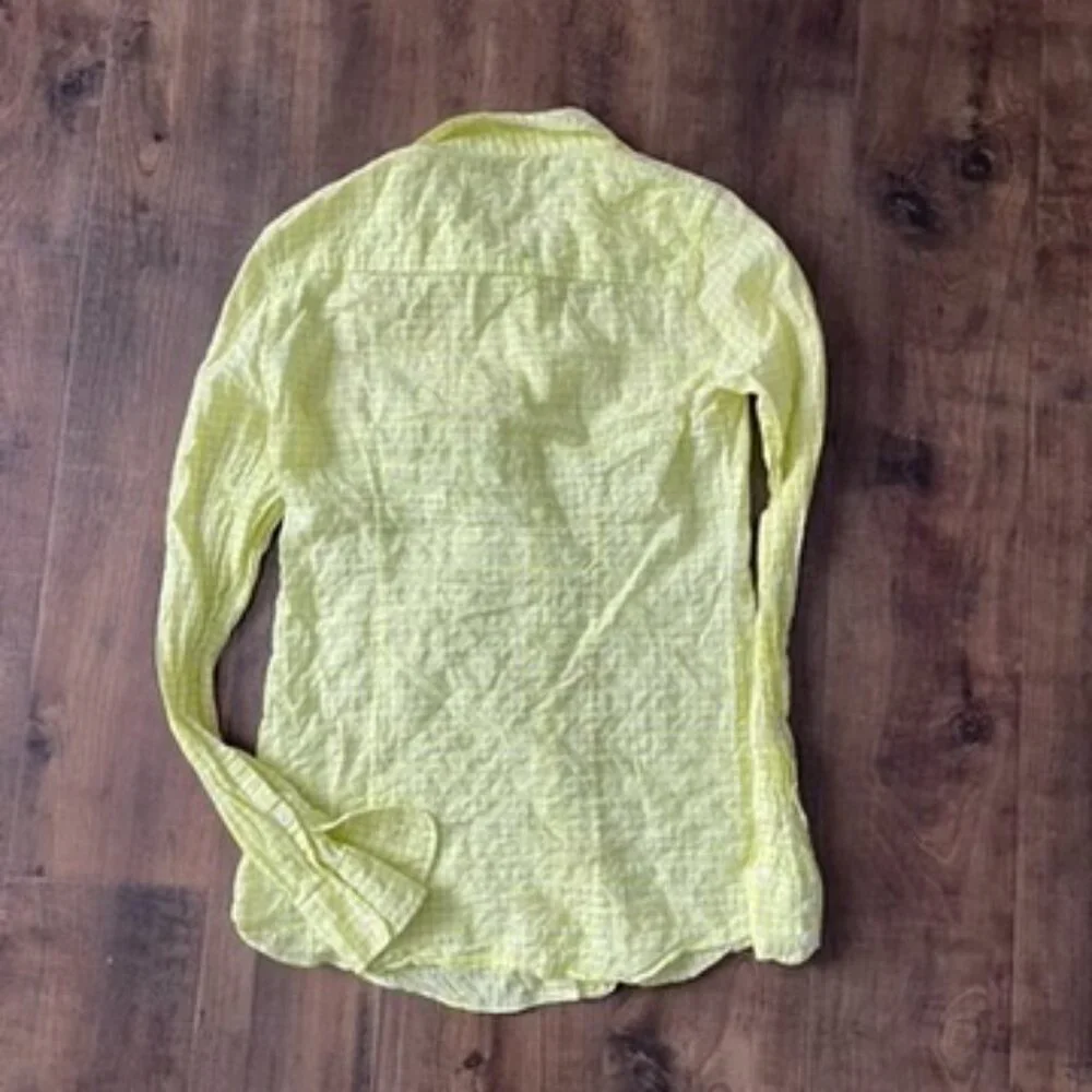 J.Crew 4T Yellow Gingham Button‎ Front Shirt Lightweight Cotton Top